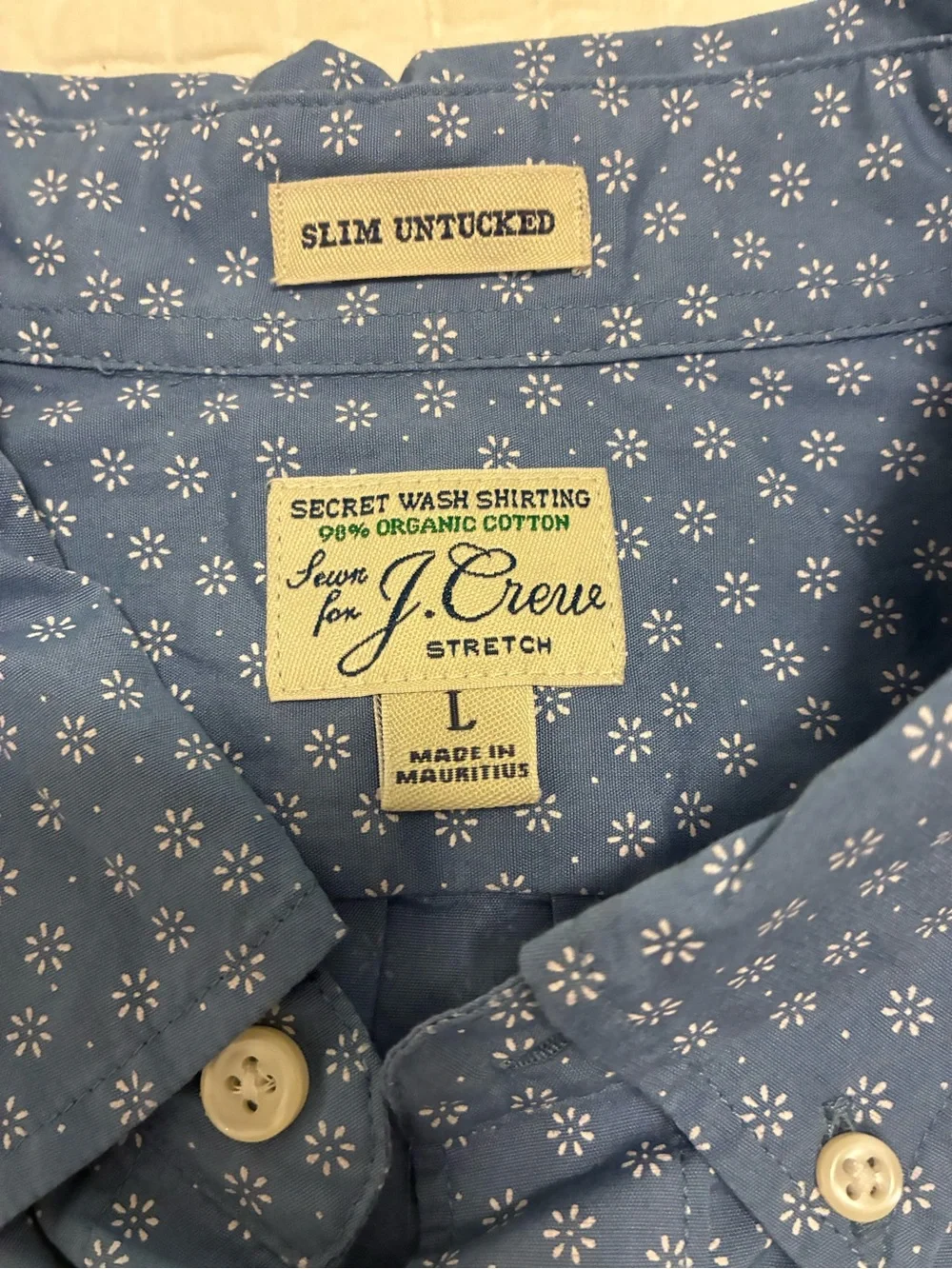 J. Crew Men's Blue Dot-Print Button-Down Shirt